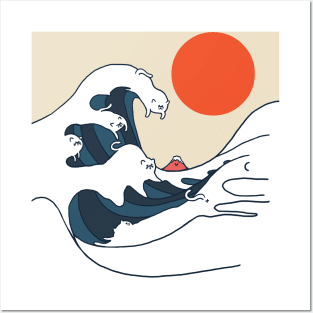 The Great Wave of Cats Posters and Art